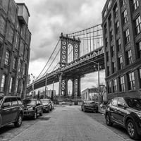 Манхатън мост от улица, отпечатък на плакат в Ню Йорк от Асаф Франк
