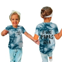 Тениски за момичета на малки деца деца деца с къс ръкав топ азбучен печат Лято деца с къс ръкав тениска от 9- години