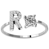 Keusn модни и отварящи букви с диамантен пръстен дами бижута w