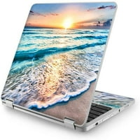 Rovkeav Chromebook 12. Тетрадка за лаптоп Кожи винилови стикери Покрийте наклони - залез на плажа