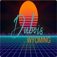 DuBois Wyoming винил стикер stiker ретро неонов дизайн