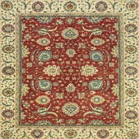 Ahgly Company Machine Pashable Indoor Rectangle Abstract Fire Brick Red Area Rugs, 8 '10'
