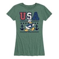Disney - Americana - USA Donald - Графична тениска с къси ръкави за жени
