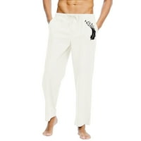 Причини за твърди цветови панталони за мъже памук и спално бельо ежедневно еластично талийско памук памук и панел панталони панталони от мъжки панталони на клирънс на хлабина