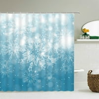 Висококачествена весела коледен тъкан душ завеса водоустойчива красива завеси за баня за снежинка за декор на банята с куки