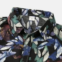 Мъжки ризи Графични хаваи флорални отпечатани къси ръкави запушване на яка ризи за мъже