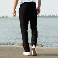 Товарни панталони за мъже Просвещение Модни мъже Небрежни работни памучни смеси чиста еластична талия с дълги панталони панталони