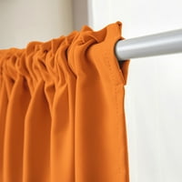 Yipa половин завеси джобна кухненска завеса за пръчки Плисителни къси драпи затъмнение Cafe Simple Sold Color Modern Decor Orange 2pc-H: 59 '' W: 23 ''