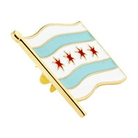 City of Chicago Flag Enamel Lapel Pin