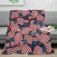Ден на паметта американско хвърляне на одеяло Геометричен ромб декоративни одеяла за хвърляне на диван Спалня пролет лято на закрито на открито