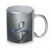 Kuzmark Silver Sparkle Coffee Cup чаша - Treble Clef Blue Steel