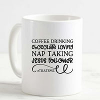 Кафе халба кафе пиене шоколад Любов Исус последовател Това е забавна бяла чаша забавни подаръци за работна служба го