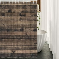 Стари дървени дъски дъски плат душ завеса с куки селски текстура под антикварна повърхностна баня за душ завеса полиестер за бани вани къмпинг