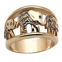 Hanxiulin златен слон пръстен за жени слон пръстен Класически чар пръстени пръстен моден кухо пръстен Подарък за тийнейджърки Размер 10