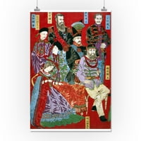 Портрет на световните суверенни японски печат на дърворезба