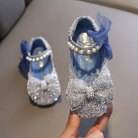 Dyfzdhu деца момичета сандали шик перлен боукен ринести принцеси обувки бебе момичета парти танцови обувки