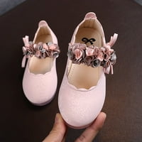 Момичета принцеси обувки Флорални боук на Mary Jane Shoe Soft Sole Леки обувки за момиче размер 28; 4-4. Y