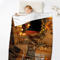 Коледни отпечатъци на Елбърн Одеяла Празнична тема за дома декор Одеяла и хвърля плюшено руно топло одеяло за зимно спално бельо, диван и подарък