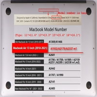 Калъф Kaishek Hard Shell само за нов MacBook Air 13 Модел A1932 A2179 A M1, USB тип C серия от перо 0432