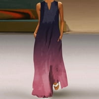 Рокля за педар за жени плюс размер плажен солиден цвят рокли с къс ръкав лилаво, 5xl