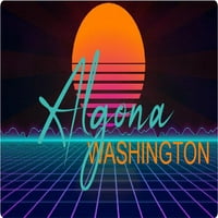 Algona Washington Vinyl Decal Stiker Retro Neon Design