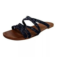 Жени удобни плоски сандали Boho Open Toe Slide Sandals for Birthday Party Церемония за възрастни черни 39