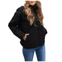 Плюс размер зимни палта за женски небрежно палто на якета с пълна цип с качулка топла мека теглене