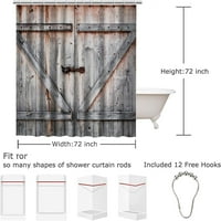 Селски душ завеса дървена плевня селска къща дърво винтидж комплекти за завеси за душ за декор за баня тъкан полиестер водоустойчив с куки