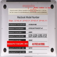 Kaishek Hard Shell Case само съвместим най -новият MacBook Pro S + Black Keyboard Cover Model A1707 & A Rose Series 0553