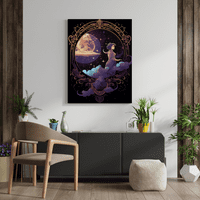 Галактическа илюзия - Небесна луна магическо платно стено изкуство