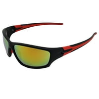 Alterimage Chance Wrapound Sports & Motorcycle Retro Sunglasses за мъже или жени Черна рамка W Coinjeced Cubber Temples & G-Tech Red Lense