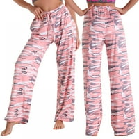 Дамски камуфлажни панталони за сън суитчъри широки крака шезлонги пижами дъна на панталони за нощни дрехи