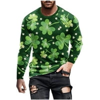 Лидиаунистар мъже върхове клирънс мъже ежедневни кръгли шия с къс ръкав пуловер линия 3D отпечатана тениска блуза армия зелено