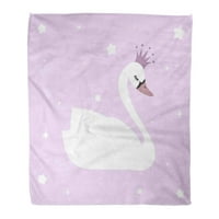 Фланелен хвърляне на лилаво лилаво абстрактно сладък прекрасен принцеса лебед на виолетово бяло мек за диван и диван