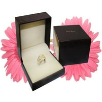 0. Карат G I Кръгъл блестящ диамантен годежен пръстен за жени 18k златен пасианс за пасианс