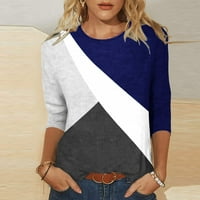 Пуловер за дамски моден отпечатан хлабав тениска със средна дължина ръкави блуза кръгла шия ежедневни ризи тениски върхове