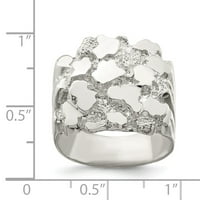 Твърд стерлингов сребърен мъжки самородни пръстени с размер 11